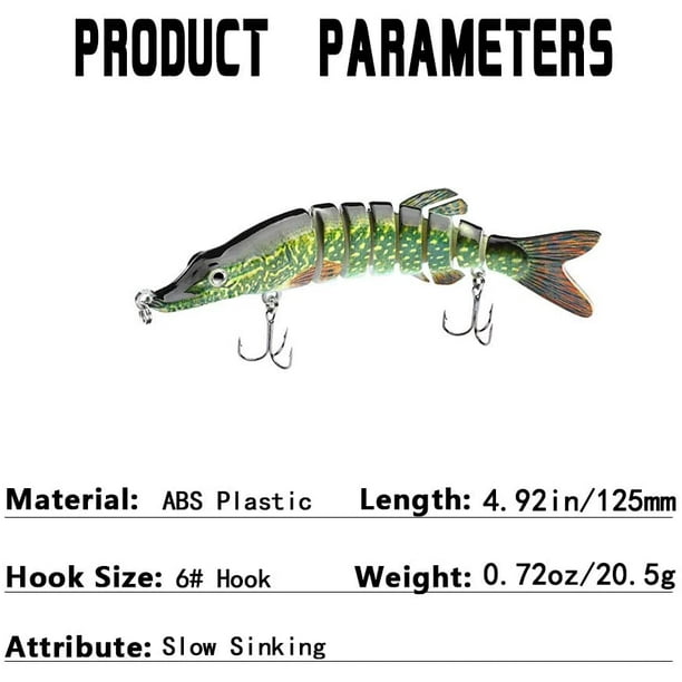 Fishing Lures for Bass 4.92in/0.72oz Multi Jointed Swimbaits Slow