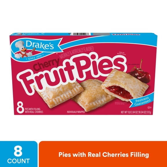 Drake's Cherry Fruit Pies, 8 Count, 18.04 oz