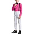 thumbnail image 2 of Samdudou Boys 2 Piece Formal Outfit Long Sleeve Button Down Shirt and Adjustable Suspenders Trousers Pants Set Gentleman Suit Wedding Guest Dress for Party and Speech, 2 of 6
