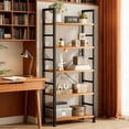 thumbnail image 5 of 5 Tier Bookshelf, Free Standing Wooden Bookcase with Open Storage Shelves with Metal Frame, Sturdy Shelf Organization Display Rack for Living Room, Bedroom, Home Office, 62.2" Tall, 5 of 7