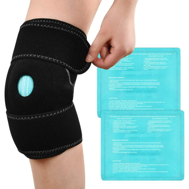 Knee Ice Pack Wrap with 2 Cold Packs, Reusable Flexible Cold Compress ...