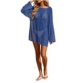 thumbnail image 2 of Favoffer Women's Beach Cover Ups Hollow Out Shimmering Knit One Shoulder Tops Lightweight Kimono for Beach Pool Vacation Party, 2 of 6