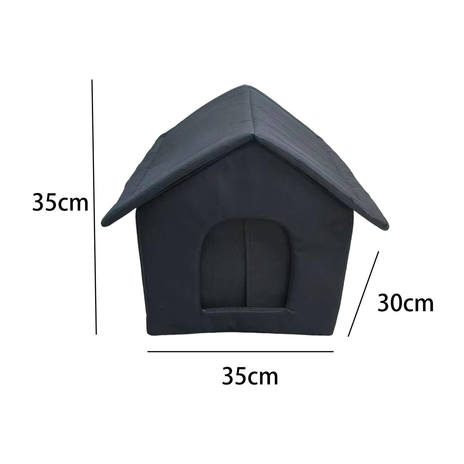 Oxford Cloth Outdoor Feral Cats Warm House Waterproof Tent Furniture Water Resistant Roof Cave Bed Portable Stray Cats Shelter for Winter 35cmx30cmx35cm