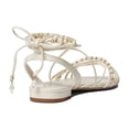 thumbnail image 4 of Sam Edelman Tatianna Ivory Rounded Open Toe Tie Up Strappy Embellished Sandals (IVORY, 6), 4 of 7