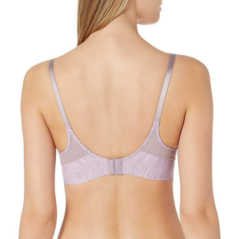 Hanes Women's Ultimate Lightweight Comfort Wirefree with Smooth Tec Bra,  Vintage Mauve Heather Print, Small