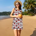 thumbnail image 3 of Fotbe Ladybugs on Black and White Striped1 Vestido de Verano sin Mangas para Mujer – Vestido Midi Línea A, Estilo Camiseta Floral, Vestido Playero Casual y Fluido, 3 of 7