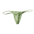 thumbnail image 3 of zuwimk Mens Underwear,Men's Silky Thong T-Back Mens Underwear Low Rise Stretch Underpanties Green,XXL, 3 of 4