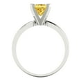 thumbnail image 4 of 1ct princess cut yellow natural citrine 18k white gold Bridal Wedding Engagement Promise Anniversary Ring for Women size 4.5, 4 of 7