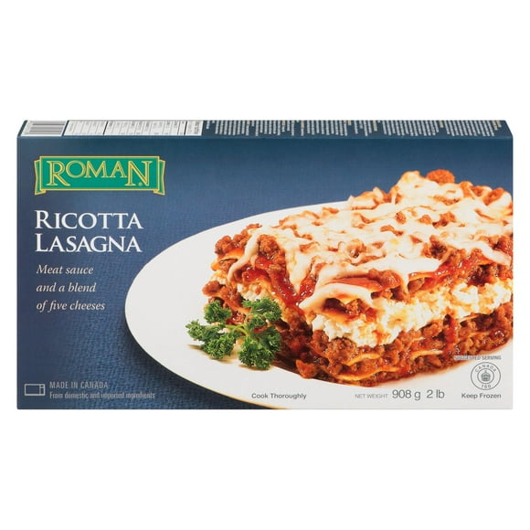 Lasagne à la ricotta Roman avec sauce à la viande et un mélange de cinq fromages 908 g