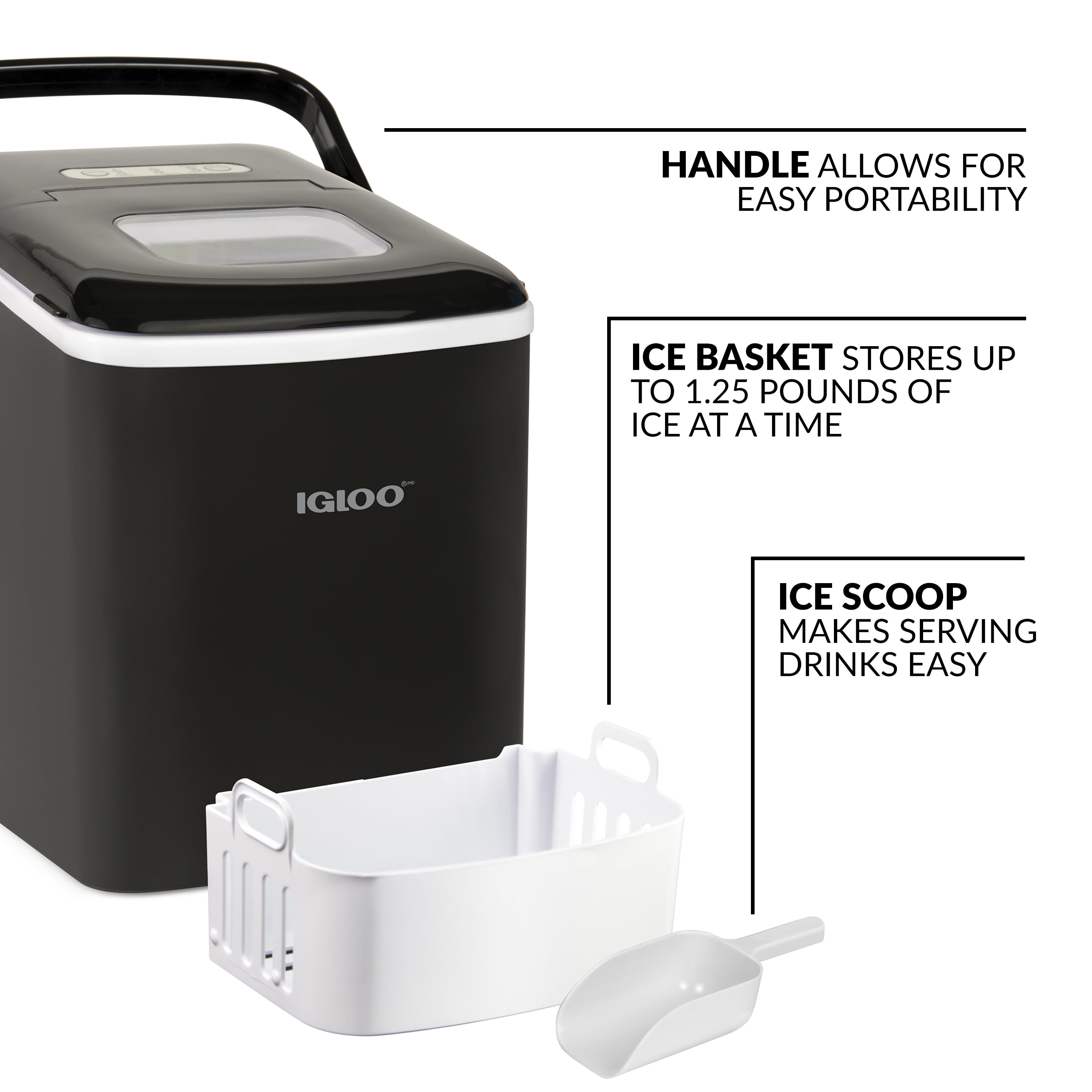 Igloo IGLICEB26HNBK 26-Pound Automatic Self-Cleaning Portable