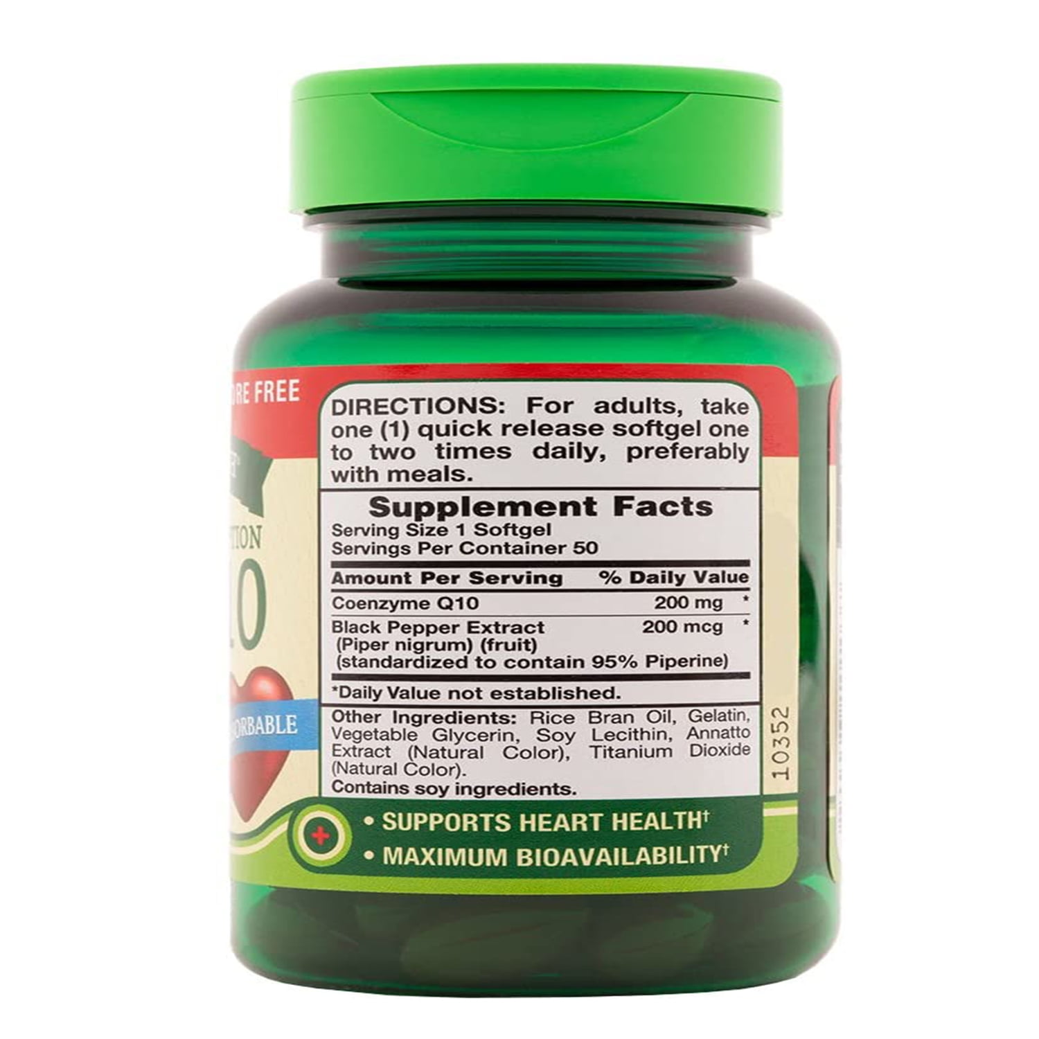 3 Pack - Nature's Truth Enhanced Absorption CoQ10 200 mg Softgels, 50 ea