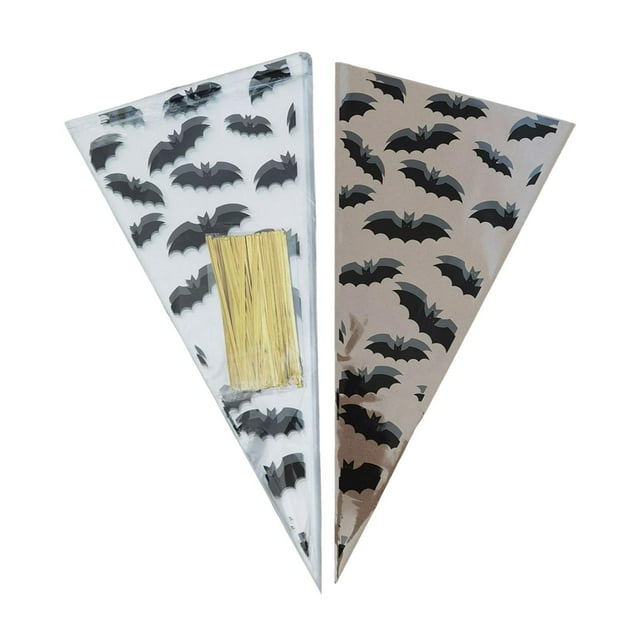 segolike 100x Halloween Candy Bags Triangle Shape Treat Bags Storage Pouch Gift Packaging