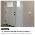 thumbnail image 5 of UK US Socket Switch Multi Power Outlet Gold Tone 250V 13A 88mmx86mm, 5 of 5