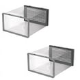 thumbnail image 1 of Caja de almacenamiento de zapatos, cajas de almacenamiento de zapatos transparentes, contenedores organizadores apilables de plástico duro, color gris, 1 of 5