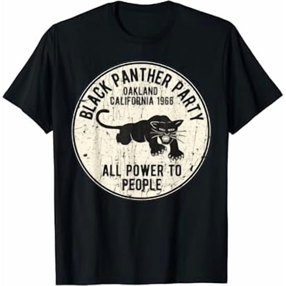 Kiraa Oakland California 1966 Black Panther Distressed T-Shirt