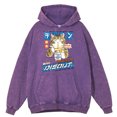 thumbnail image 4 of Sudadera con capucha para hombre, estilo retro, desgastado, con estampado de gato comiendo fideos, estilo Harajuku, de gran tamaño, informal, 100 % algodón, holgada, 4 of 4