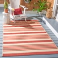 thumbnail image 3 of Safavieh Courtyard Aaron Striped Indoor/Outdoor Area Rug, Beige/Red, 4' x 5'7", 3 of 13