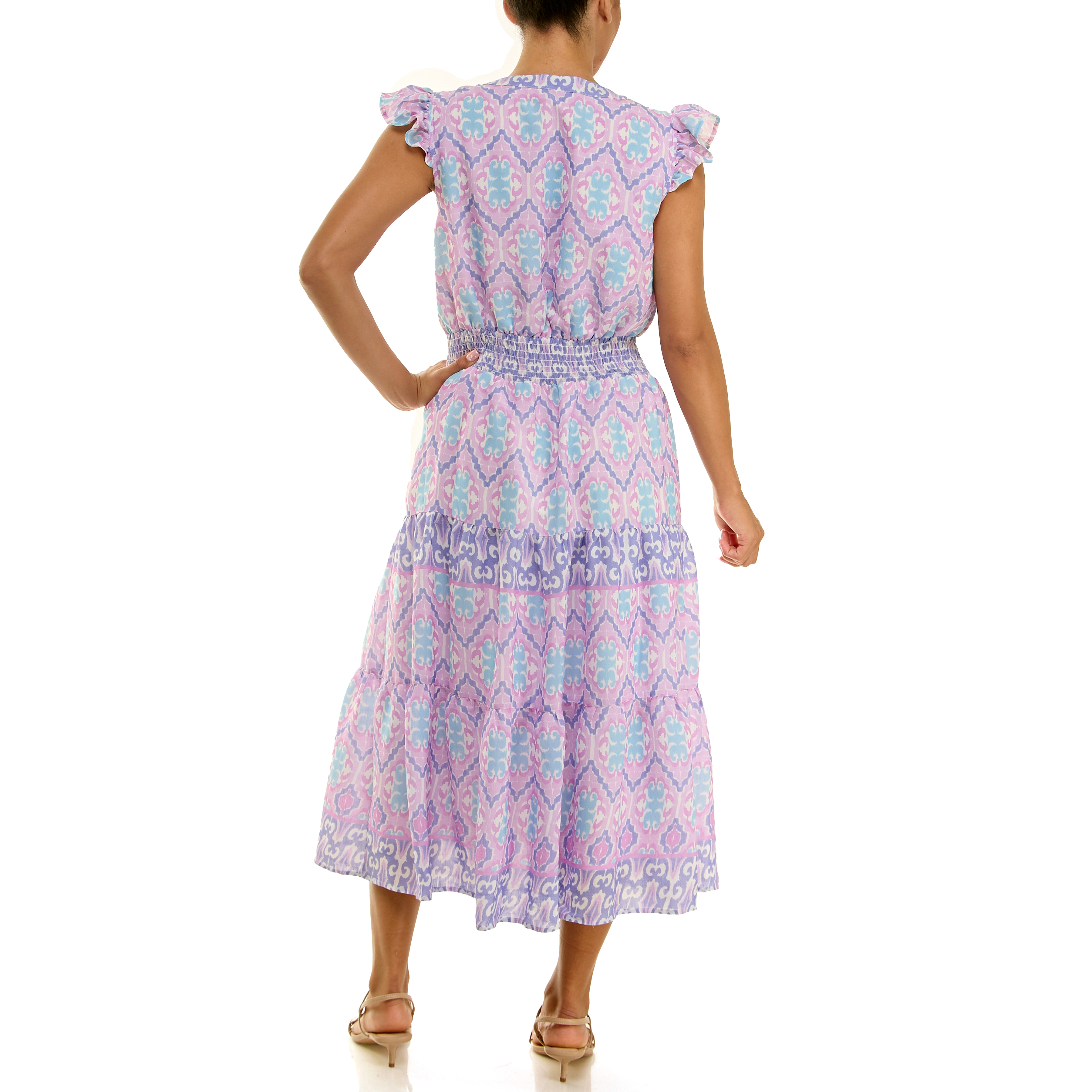 Nanette Lepore Women's Flutter Sleeve Tassel Midi Dress, Sizes XS-XXXL