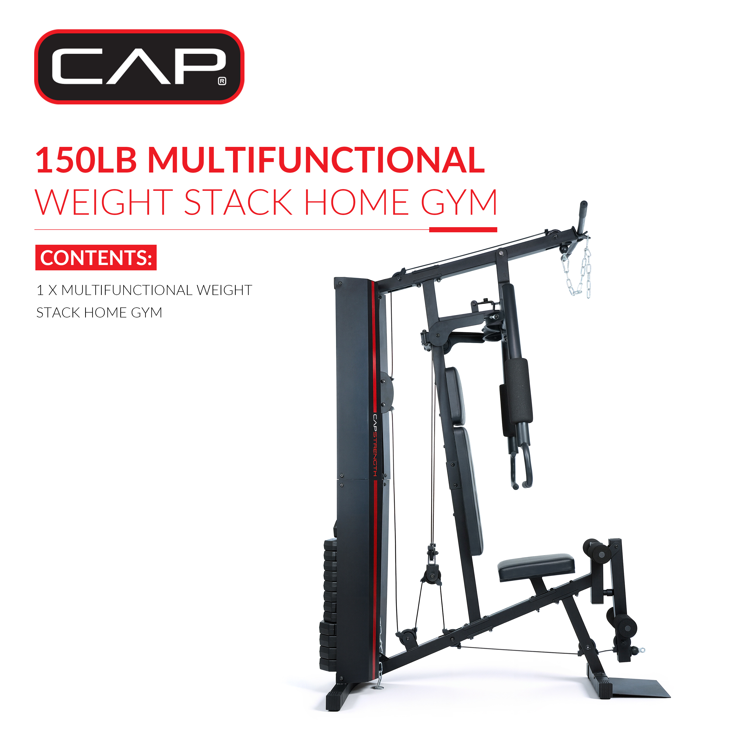 CAP Strength Home Gym with 150 lb Weight Stack