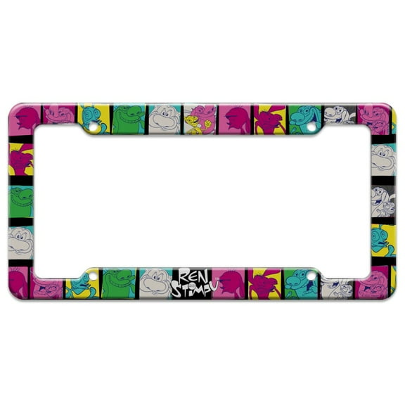 Ren and Stimpy Warhol Grid Front License Plate Tag Frame