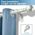thumbnail image 2 of Urbanest Single Curtain Rod with 16 Clip Rings & Decorative Ball Finials – Classic Metal Window Drapery Rod Set, Heavy-Duty & Adjustable, 5/8" Diameter, 48" to 84", Antique Silver/Pewter, 2 of 7