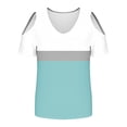 thumbnail image 6 of CHGBMOK Womens Shirts V Neck Short Sleeve Cold Shoulder Basic Tee Tops, 6 of 7
