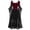 Black, variant on Women's Gothic Dress Vintage Chiffon Cold Shoulder Flare Sleeve High Low Dress Halloween Party Dress