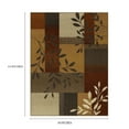 thumbnail image 4 of Mainstays Traditional Leaf Block Rust Brown Print Indoor Area Rug, 4'x5'4", 4 of 7