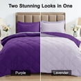 thumbnail image 6 of Sasttie 7 Pieces Full Comforter Set, Reversible Bed in a Bag, All Season Bedding Set with Comforter, Flat Sheet, Fitted Sheet, Pillowcases & Shams, Purple & Lavender, 6 of 10