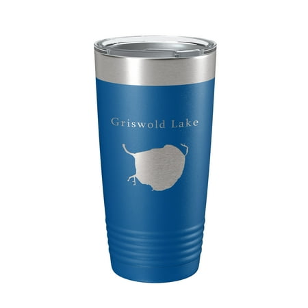 

Griswold Lake Map Tumbler Travel Mug Insulated Laser Engraved Coffee Cup Illinois 20 oz Royal Blue