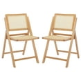 thumbnail image 3 of SAFAVIEH Couture Desiree Modern Cane Solid Folding Dining Chair, Natural (Set of 2), 3 of 17