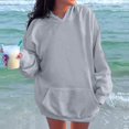 thumbnail image 2 of JGNGSHN Oversized Hoodies for Women Drawstring Long Sleeve Hooded Pullover Causal Solid color Sweatshirts with Pocket Tops, 2 of 6