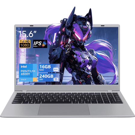2026 15.6" College Laptop with FHD IPS Display Intel Pentium Gold 6500Y up to 3.4GHz, 16GB RAM 240GB SSD, Type-C PD Fast Charging WiFi 5 Bluetooth 5.0 Lightweight Multi-Port Notebook for Work & Study