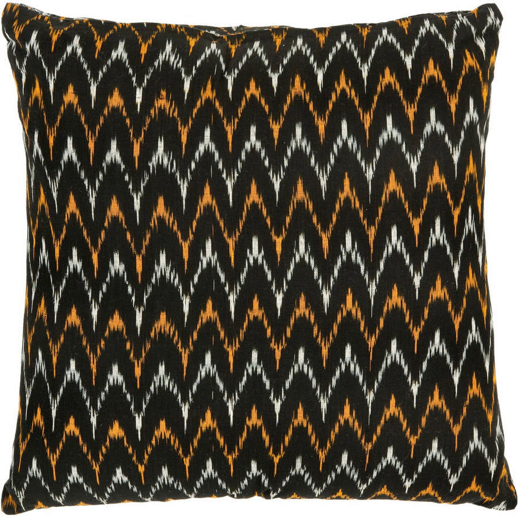 SAFAVIEH Ryder Chevron Striped Pillow, 18" x 18", Black, Set of 2