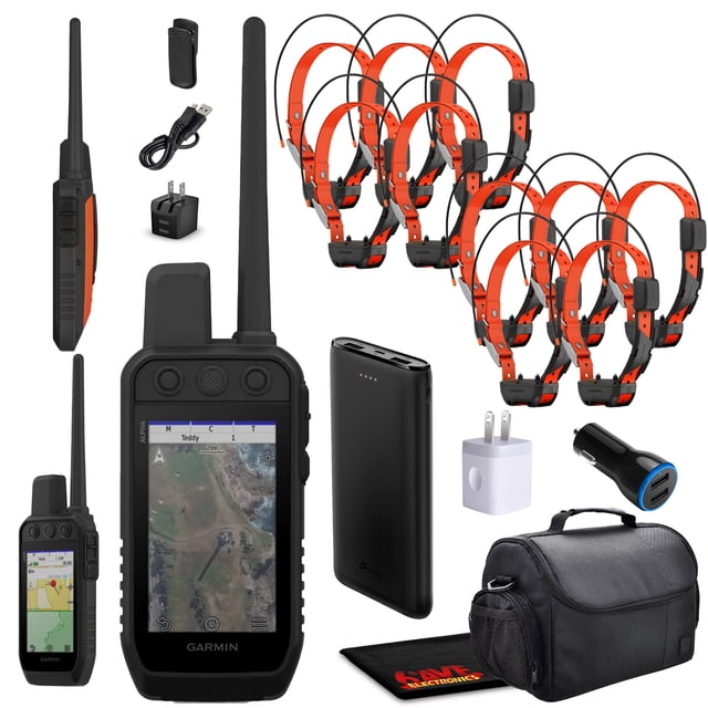 Sistema Avanzado de Seguimiento y Entrenamiento Portátil Garmin Alpha 300 para Perros de Caza, Bolsa con 10 Collares para Perros Garmin, Rastreador de Perros Alpha TT25 y Collar de Entrenamiento con G