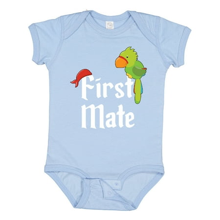 

Inktastic First Mate Pirate with Parrot and Bandanna Gift Baby Boy or Baby Girl Bodysuit