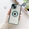 thumbnail image 1 of Funda de teléfono con agujero de logotipo chapado en oro de lujo para iPhone 14 13 12 Pro Max 11 XS 7 8 Plus, protección de cámara con logotipo transparente de silicona suave Tan Jianjun unisex, 1 of 2