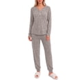 thumbnail image 2 of Fantaslook Womens Pajamas Sets Long Sleeve Matching Lounge Set Fall Travel Outfits Jogger Sweatsuits with Pocket Button Down Sleepwear, 2 of 9