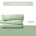 thumbnail image 5 of Regency Heights 4-Piece Quick Dry Cotton Bath Towels, Soft & Ultra Absorbent, Seafoam, Oversized Towel Set, 5 of 8