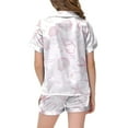thumbnail image 4 of Gbsyewxs Girls Outfits 2 Piece Short Sleeve Lapel Ocean Animal Print Tops And Shorts Set Nightwear Summer Girls Clothes Set White Size 6-7 Years, 4 of 4