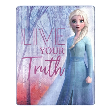 Disney Frozen 2 Elsa Silk Touch Throw Blanket, 40u0022 x 50u0022, Live Your Truth