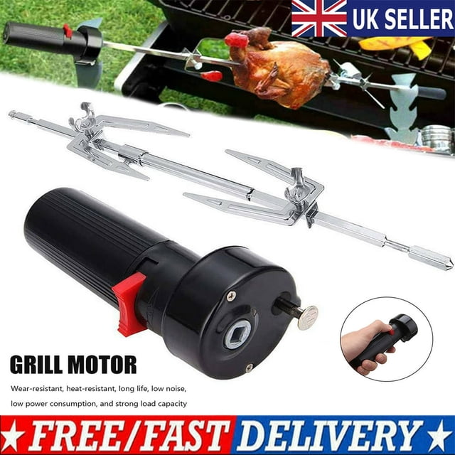 Outil de Brochette pour BBQ, Fourchette Rotative pour Dinde Ou Moteur de Four, Tige de Rôtissage Électrique pour Gril BBQ, Trousse