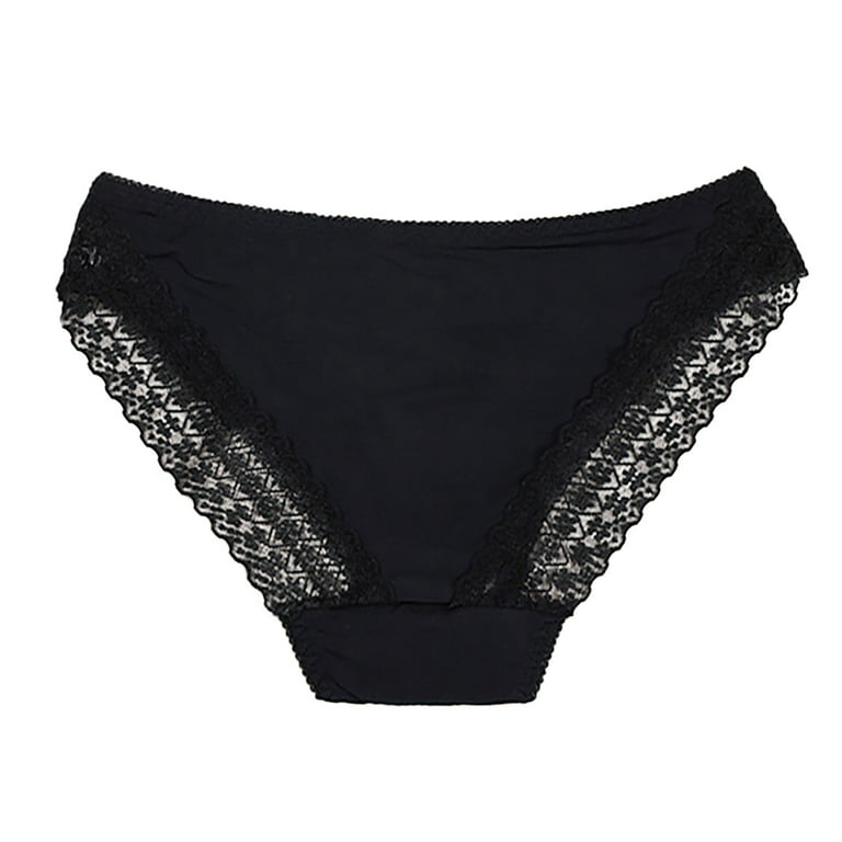Mortilo Underwear For Girls 10-12 , Women Panties Mid Rise Bikini Underwear  For Women Things For Teen Girls Black S
