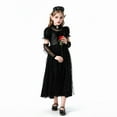 thumbnail image 6 of EnJoCho Kids Girls Halloween Dress Outfit with Headband, 4 Piece Puff Ruffle Short Sleeve Tulle Lace Dress, Cute Par𝗍y Dresses, 6 of 7