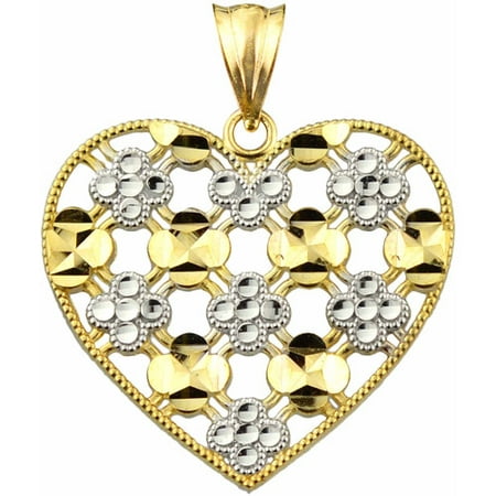 Handcrafted 10kt Gold Clover Heart Charm Pendant