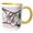Yellow/White, variant on 3drose, Cherry Blossom Flower Monogram Initial G, 15oz Mug