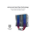 thumbnail image 6 of MONTECH NX400 ARGB - CPU Air Cooler, Single Tower, 4 Advanced Heat Pipes, 52-fin Heat Sink, E28, 120mm FDB Static Pressure Fan, 28mm Fan Thickness, Polished Top Cover, ARGB Lightning - White, 6 of 8
