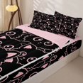 thumbnail image 2 of Manfei Cute Art Cat Zipper Queen Comforter Set with Fitted Sheet and 2 Pillowcases, Kawaii Kitten Zipper Bedding Set, Black Pink, Pink Reversible, 4-Piece, 2 of 7