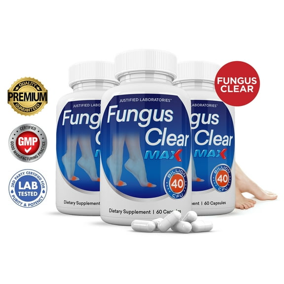 (3 Pack) Fungus Clear Max 40 Billion CFU Probiotic Nail Support 180 Capsules