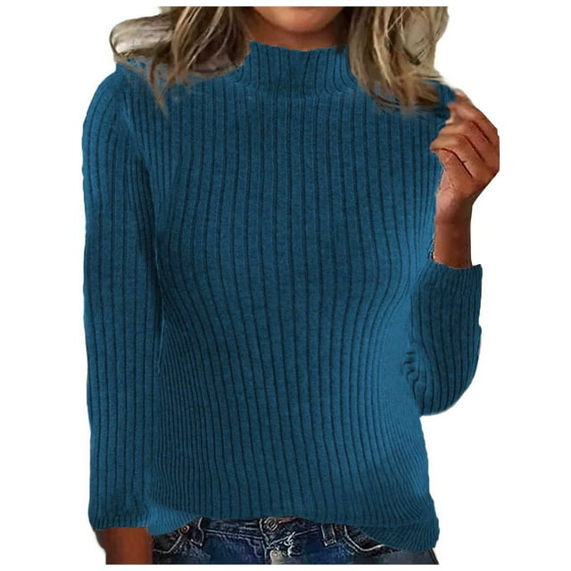 Chandail Col Roulé Femme Chandail Décontracté: Chandail Col Roulé Tricoté Couleur Unie pour Femmes